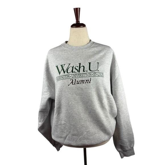 Jansport Washington University Alumni Retro Sweatshirt‎ Large Y2K Crewneck Grey - Picture 1 of 6